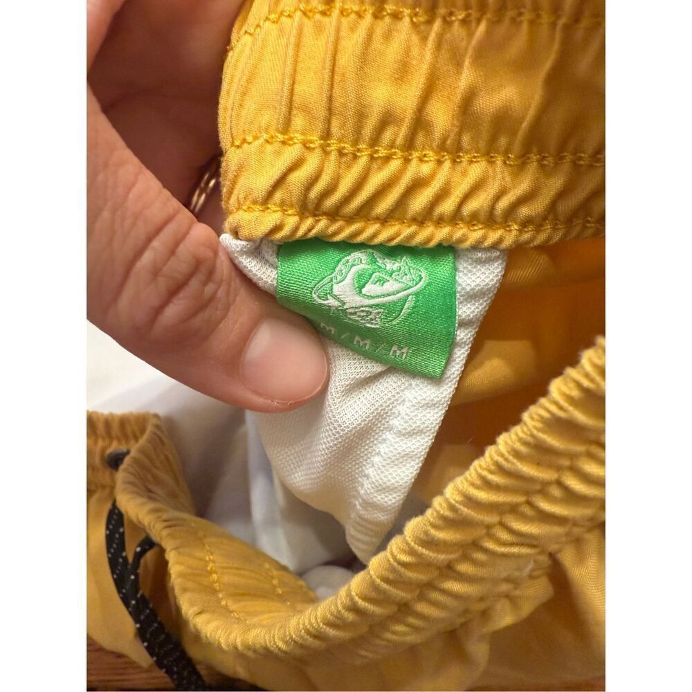 Quicksilver Yellow Drawswing Lined Stretch Elastic Waist Swim Trunks Size Medium - Picture 7 of 7
